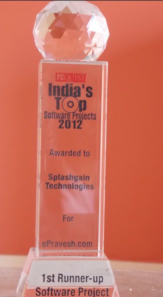 ePravesh.com has won award of India's TOP Software Project 2012 from  PC Quest