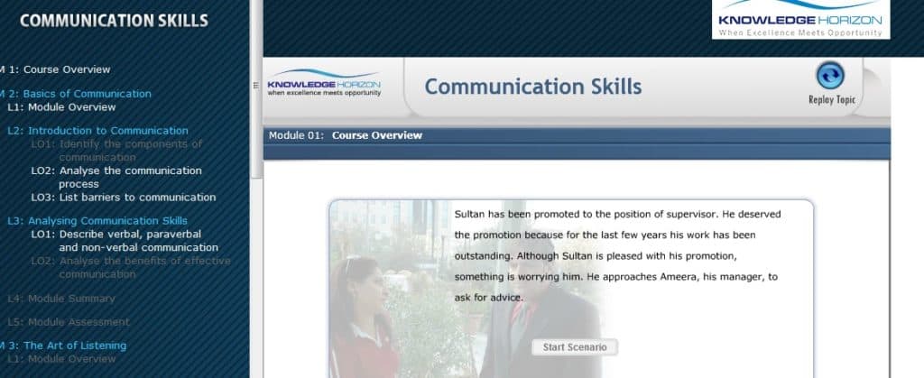 Online Training for Communicaiton Skills