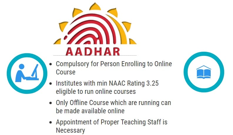 mandatory Aadhar for Running Online Courses