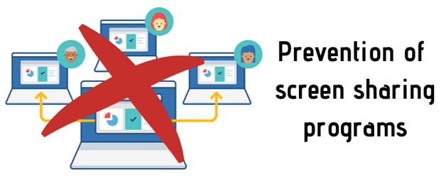 prevention of screen sharing during online exams