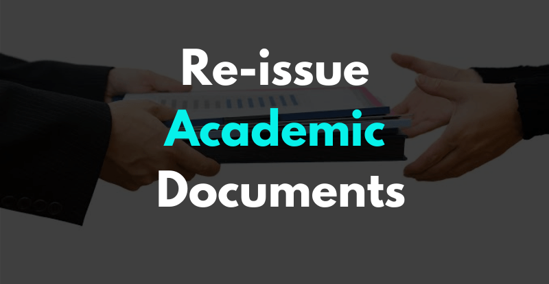 Re-issue Students Academic Documents